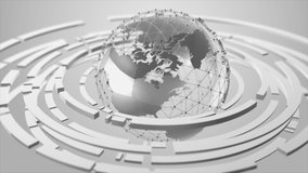 Spinning globe sphere in modern and elegant style, for the cyber and futuristic concept, rotation world, orbit earth for technology background, with a depth of field effect - Powered by Shutterstock - Get 15% off with code: PIKWIZARD15