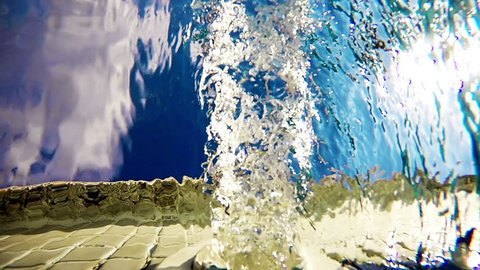 underwater view of a pipe fountain of water hd stock footage