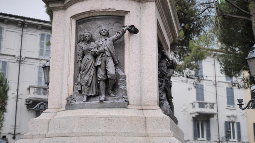 Statue to the writer Alessandro Manzoni in Lecco, Italy