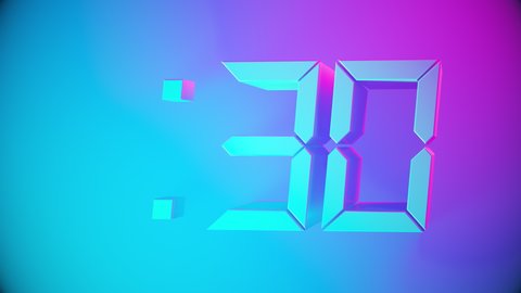Digital 3D Retro 30 Second Countdown Timer Clock