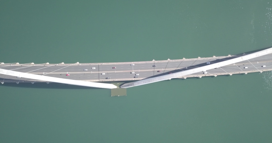 Juscelino Kubitschek Bridge Lake Paranoá Landscape Blue Green Architecture Modern Landmark Engineer Day Travel Trip Tourism Transport 