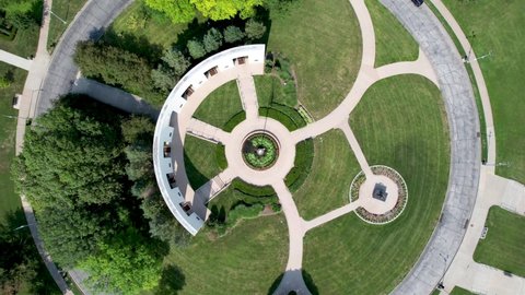 Omaha Nebraska USA - 7-6-21 - Drone footage of Memorial Park in Omaha Nebraska USa