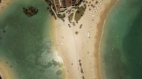 Aerial Shoot Kahanamoku Beach. Waikiki. Honolulu. Island O'ahu. Hawaii.