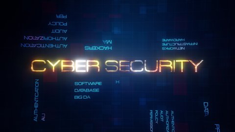 Cyber Security Animated Word Cloud Text Stock Footage Video (100% ...