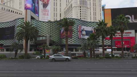 Las Vegas, Nevada - June 7, 2021: A view of the Planet Hollywood hotel and cars passing by. 