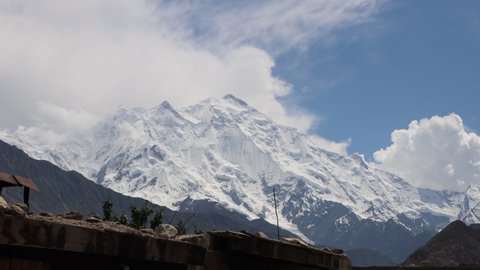 Rakaposhi Elevation: 7,788 m. mountain in the Karakoram mountain range in the Gilgit-Baltistan territory of Pakistan. 4k clip