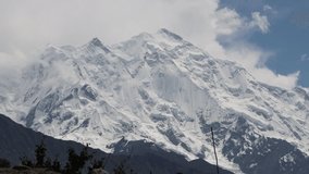 Rakaposhi Elevation: 7,788 m. mountain in the Karakoram mountain range in the Gilgit-Baltistan territory of Pakistan. 4k clip