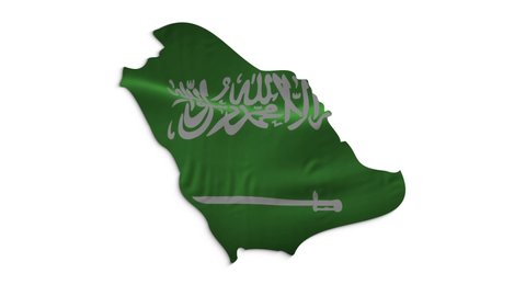 Saudi Arabia flag is waving 3D animation. Nigeria flag waving in the wind. National flag of Saudi Arabia. flag seamless loop animation. high quality 4K resolution