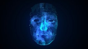 AI Artificial Intelligence face scanner. Facial recognition and biometric medical research concept. Neural network learning system. Face Detection. Augmented Reality Hologram. Face Id Cyber Security - Powered by Shutterstock - Get 15% off with code: PIKWIZARD15