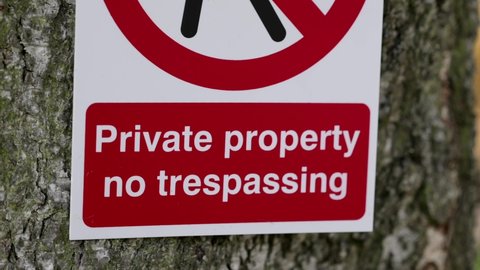 Private Property No Trespassing Sign Outside