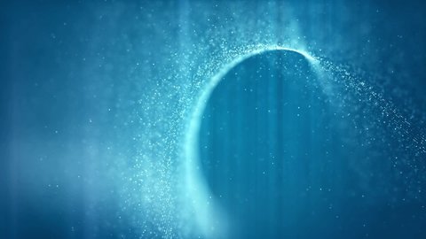 Bright Blue Arc Particles Floating Space Stock Footage Video (100% ...