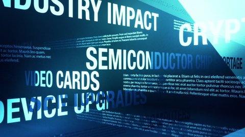 2020-2021 Global Semiconductor Chip Shortage Related Terms Seamlessly Looping Background Animation.....