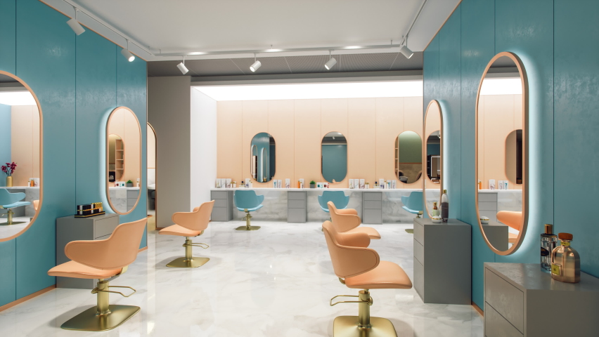 Retro Styled Beauty Salon Interior | Shutterstock HD Video #1075584599