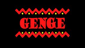 Genge African music style. Transparent Alpha channel. 4K video. Red color. African pop music Genge for title concert, national musical festival, broadcast, social media, podcast adv.