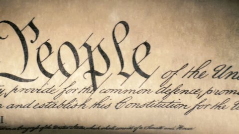 US Constitution of America, We The People United States historical national document 库存视频