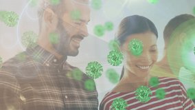 Animation of covid 19 cells over businesspeople. global covid 19 pandemic concept digitally generated video. - Powered by Shutterstock - Get 15% off with code: PIKWIZARD15