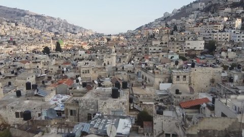 Aerial view of Nablus City (Shechem) from Gerizim mount