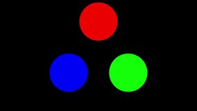 Three primary colors of light mixing animation (black background) - Powered by Shutterstock - Get 15% off with code: PIKWIZARD15