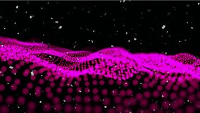 Animation of white confetti falling over undulating landscape of contoured pink dots. celebration, party and event concept digitally generated video. - Powered by Shutterstock - Get 15% off with code: PIKWIZARD15