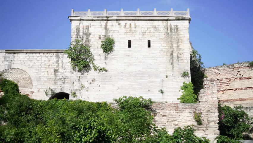 Byzantine Golden Gate of Constantinople in Yedikule fortress of Istanbul Turkey