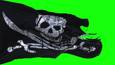 Pirate Flag - Green Screen (Looping)
