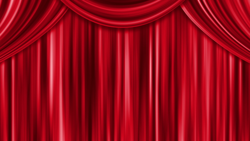 4K Red Curtain Opening Show Animation Background. Entertainment Celebration Award Stage Theater Show Royalty-Free Stock Footage #1075692725