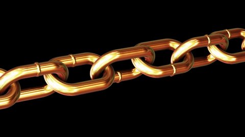Realistic looping 3D animation of the golden chain rendered in UHD with alpha matte