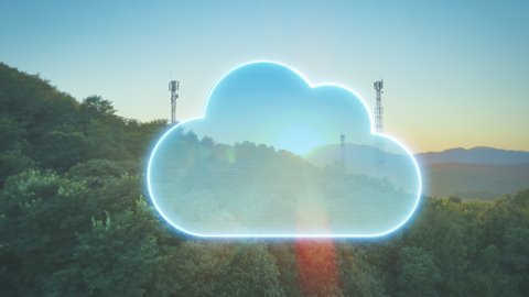5g Cloud Computing Technology Data Transfer Stock Footage Video (100% ...