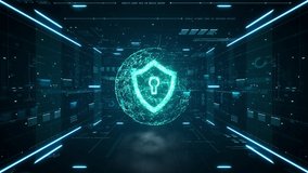 Cyber security concept. Shield With Keyhole icon on digital data background. Cyber data security or information privacy idea. Blue abstract hi speed internet technology. Big data flow analysis. - Powered by Shutterstock - Get 15% off with code: PIKWIZARD15