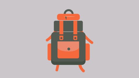 2D Tourist backpack icon, Cartoon Casual Backpack, cool backpack, adventure bag icon, camping bag icon 