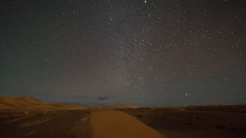 4k night time timelapse of the stars in the atlas mountains, morocco