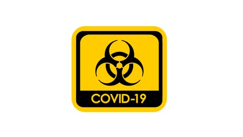 Coronavirus quarantine signs. Black yellow red. Isolated on white background. Atentiod and dangerous, Sign caution coronavirus, Coronavirus quarantine sign and symbol