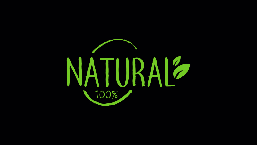 Natural 100% - Motion Graphic - Trasparent | Shutterstock HD Video #1075764833