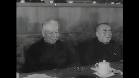 CIRCA 1965 - Chairman Mao meets with former Chinese president Liu Shaoqi, party secretary Deng Xiaoping and Beijing's former Mayor Peng Zhen.