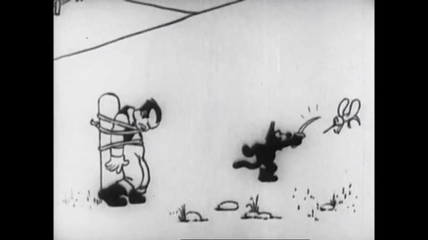 Circa 1920s Felix Cat Comic Strip Stock Footage Video (100% Royalty ...