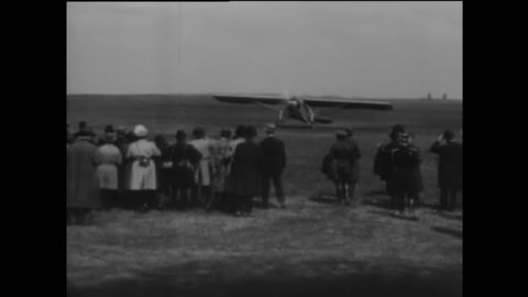 CIRCA 1920s - Charles Lindbergh lands in Belgium and pays homage to the Unknown Soldier in the 1920s.