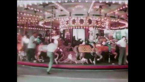 CIRCA 1950s - Traditional amusement rides and thrills at Willow Grove Amusement Park in 1956 in Pennsylvania.