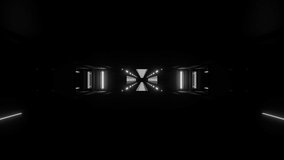 An abstract futuristic tunnel loop with corridor laser passage in black and white colors 4K - Powered by Shutterstock - Get 15% off with code: PIKWIZARD15