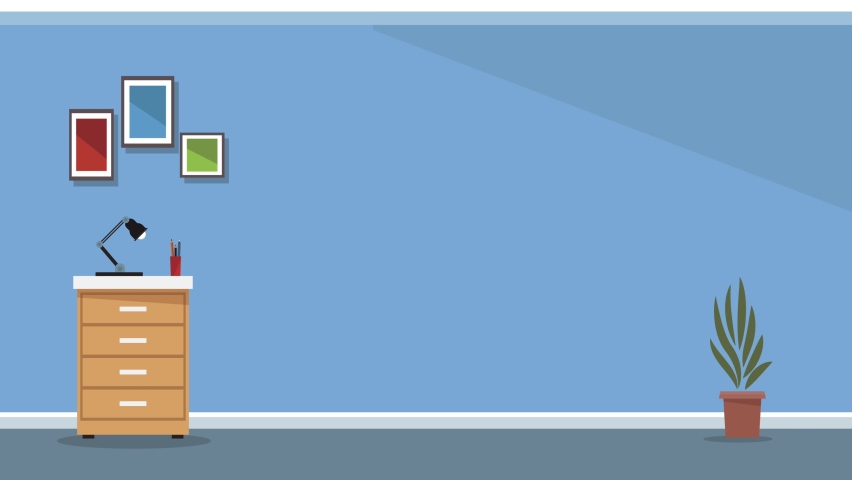 young man speaking in the room animation,4k video animated