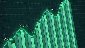 Rising stock graph animation. Dynamic infographics. Growing chart showing successful rates. Global statistics. Business data visualization. Positive trend of currency rate, income. Technological clip - Powered by Shutterstock - Get 15% off with code: PIKWIZARD15