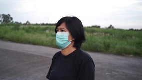 Double masks prevent infection, Indonesian women wear two face masks to protect from the new strain  of corona virus or the new wave of the covid-19 outbreak in Indonesia. SARS-CoV-2. - Powered by Shutterstock - Get 15% off with code: PIKWIZARD15