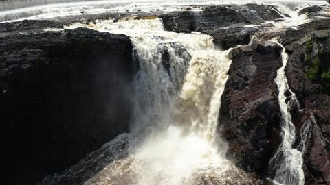 Chutes de la Chaudière Waterfall in Canada from drone