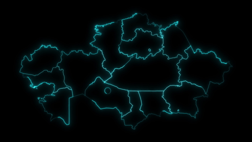Черном казахстане. Карта Казахстана на черном фоне. Карта Казахстана с городами. Неоновая карта Казахстана. Футаж карта Казахстана.