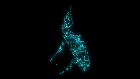 Animated Outline Map of Philippines with Regions