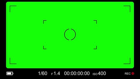 Chroma Key and green screen background. Hand drawn video camera viewfinder.
