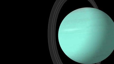 Uranus - planets of the Solar system in high quality. Cinematic animation of planet Uranus, Uranus, planet number seven in the Solar System.