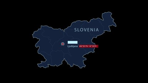 A stylized rendering of the Slovenia map conveying the modern digital age and its emphasis on global connectivity among people