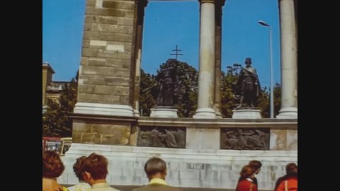 BUDAPEST, HUNGARY 15 AUGUST 1978: Heroes Square in Budapest in 70's
