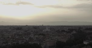 Aerial drone footage view of Rome Italy no video editing