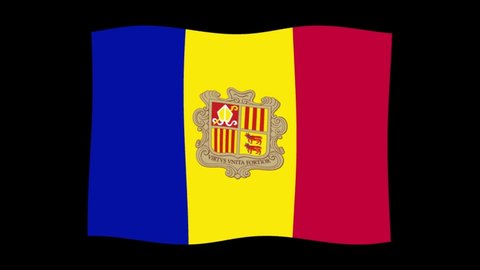 Andorra flag animation on a transparent background